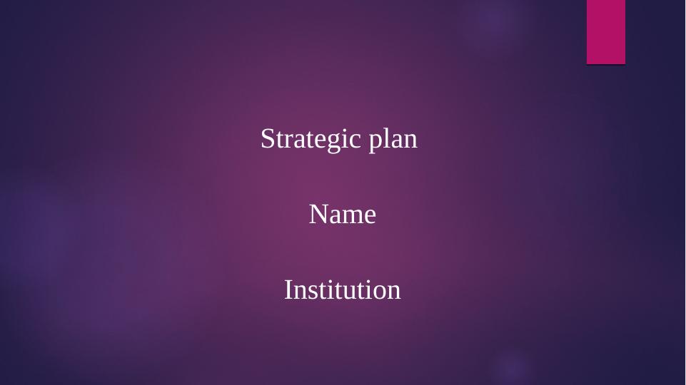 strategic plan assignment