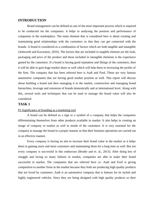 Brand Management of Audi and Ford Essay_3