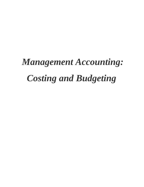 Importance of Management Accounting Report_1
