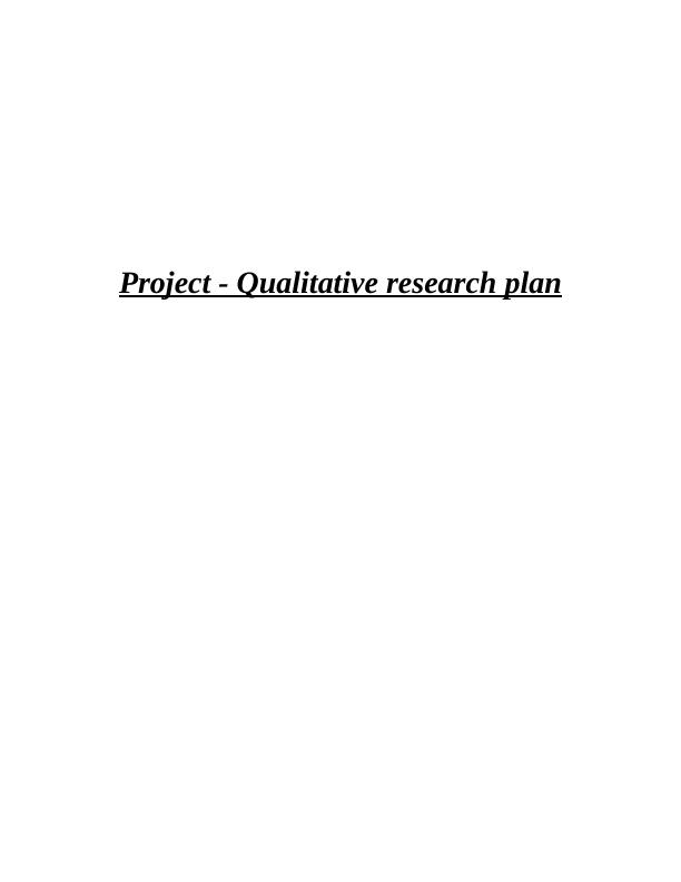 qualitative research plan