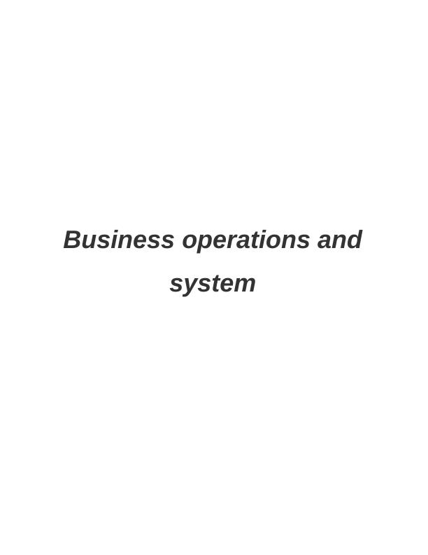 Business Operations and System - Assignment_1