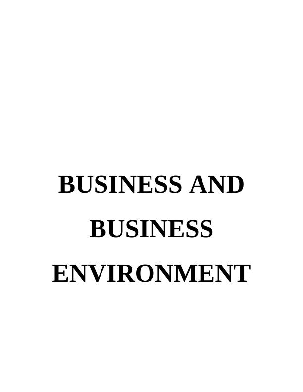 Business and Business Environment of Mark & Spencer_1