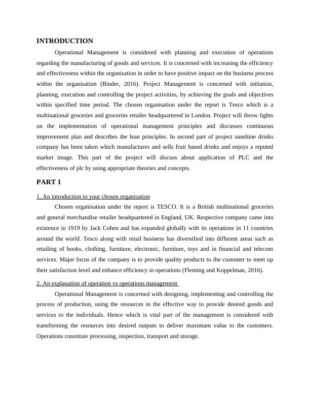 Operations & Project Management Assignment - Tesco_3