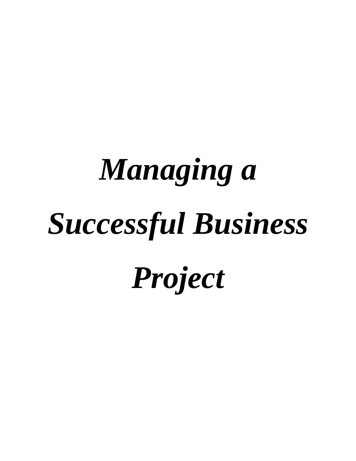 Managing a Successful Business Project : McDonald's_1