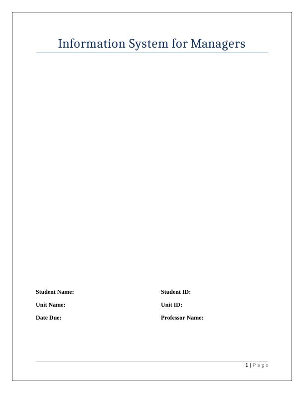 Management Information  Systems Assignment_1