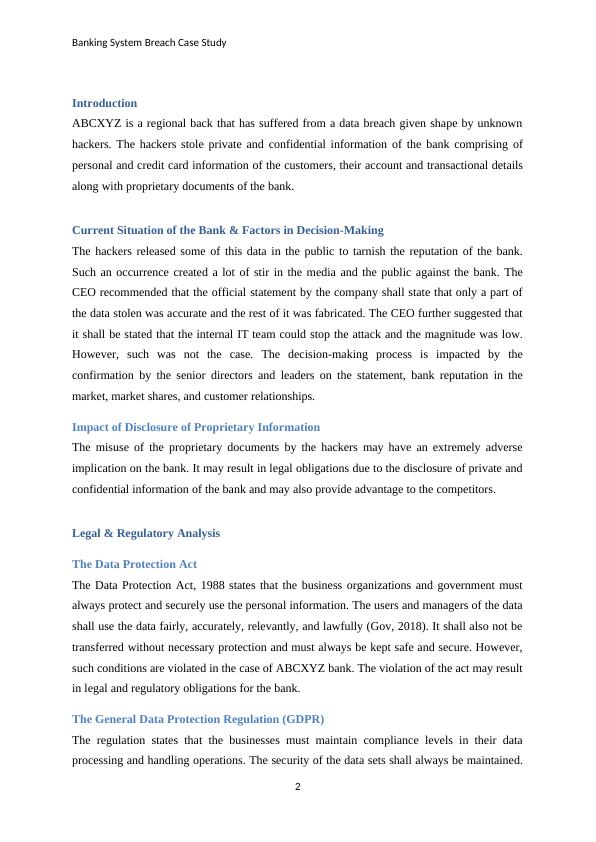 Case Study on Banking System Breach  Assignment_3