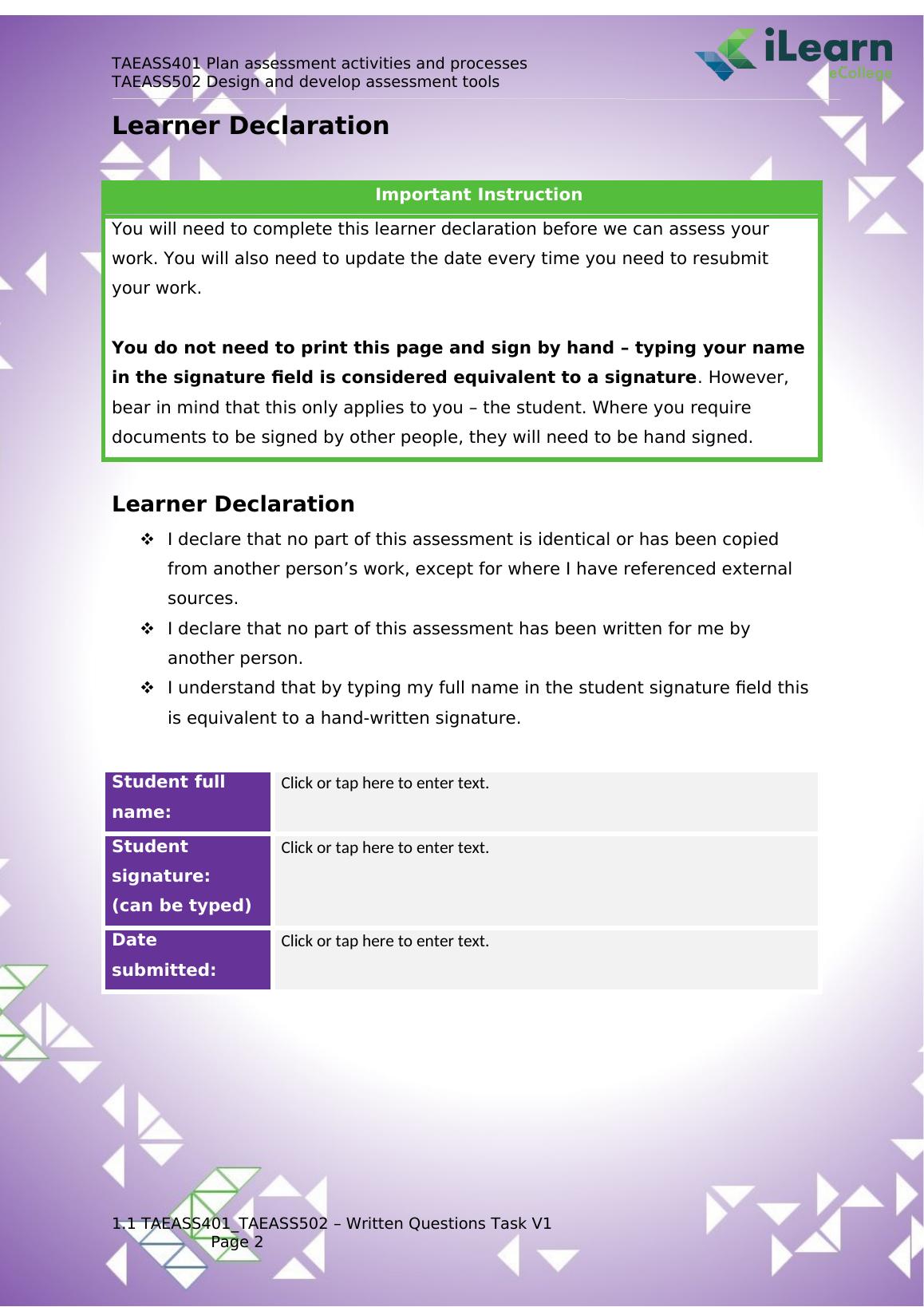 Design And Develop Assessment Tools