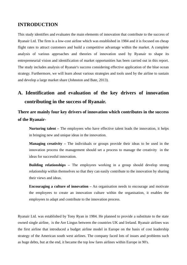 Strategy, Enterprise & Innovation of Ryanair Ltd : Report_3