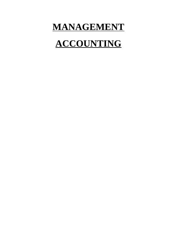 Significance of Management Accounting : Report_1