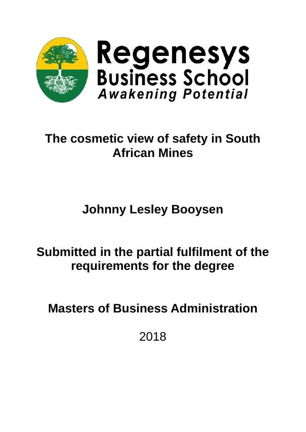 The Cosmetic View of Safety in South African Mines_1