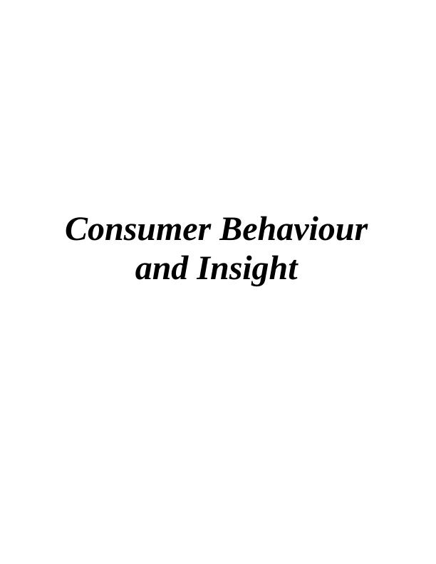 Consumer Behaviour and Insight INTRODUCTION 1_1