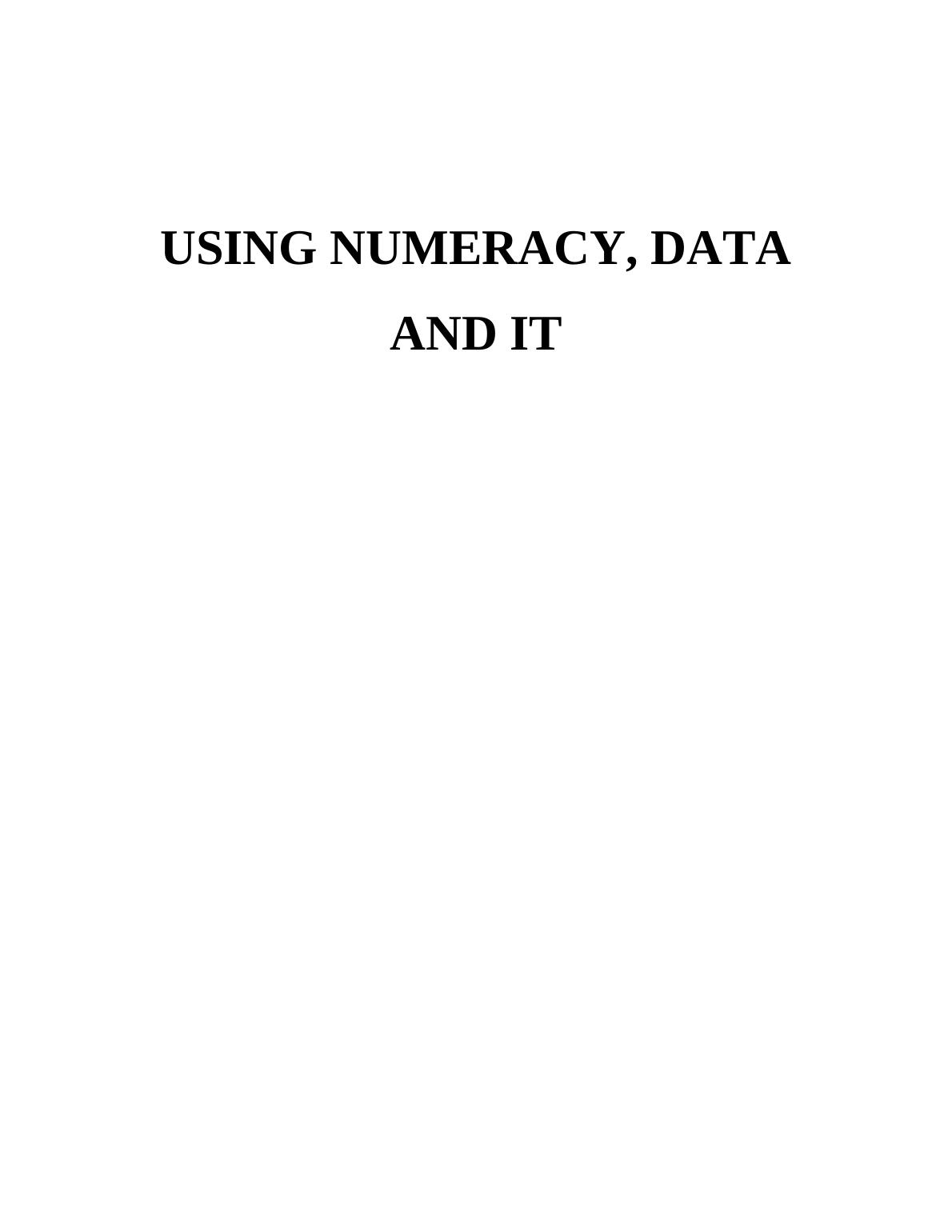 Data, Numeracy and ICT Assignment_1