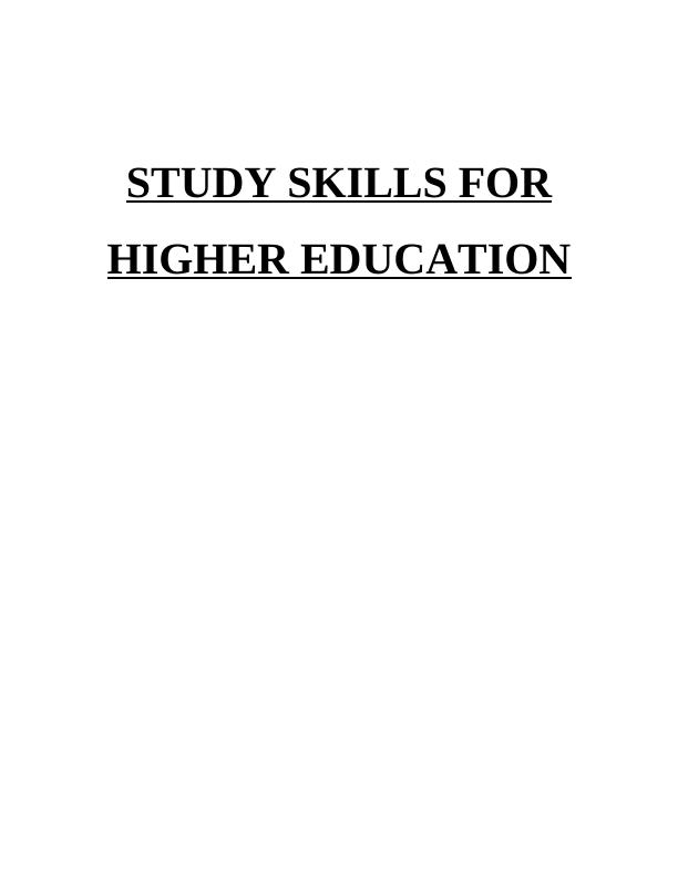 Study Skills for Higher Education Assignment_1