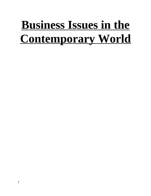 Business Issues in the Contemporary World_1