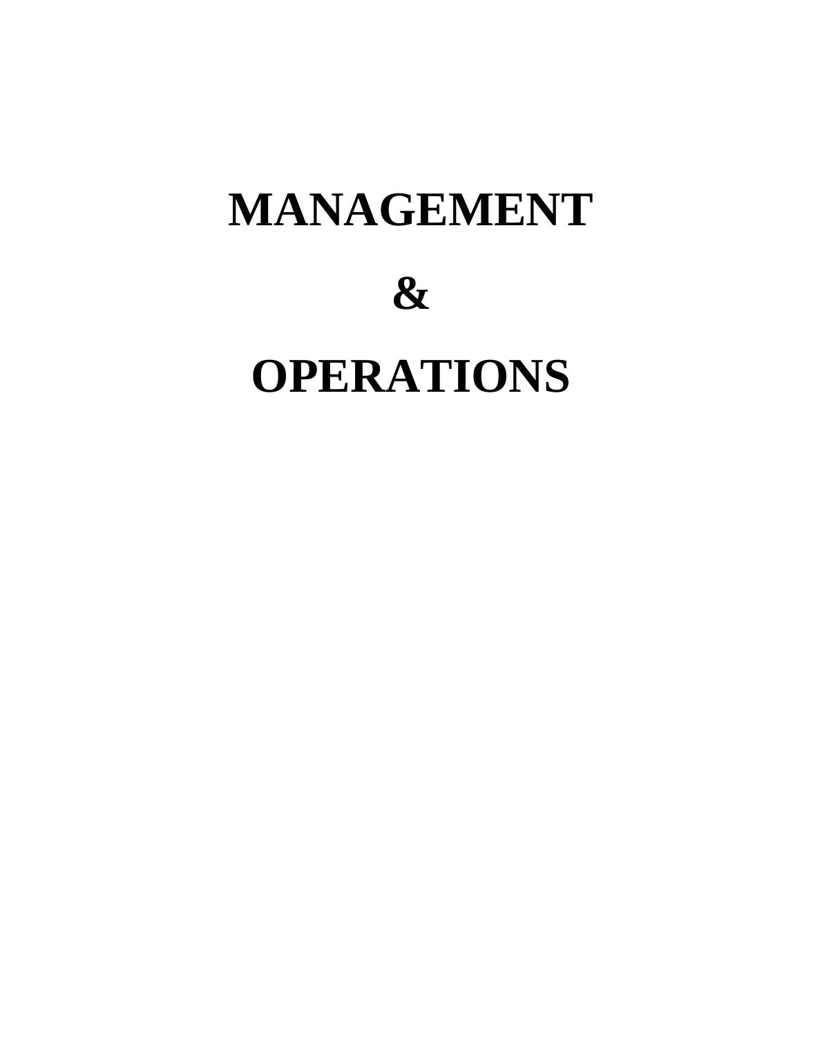 Management and Operations Assignment Solved - Tesco Plc_1