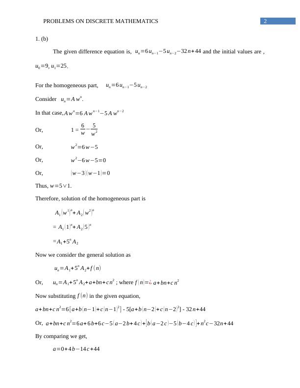 Discrete Mathematics Assignment | Problems_3