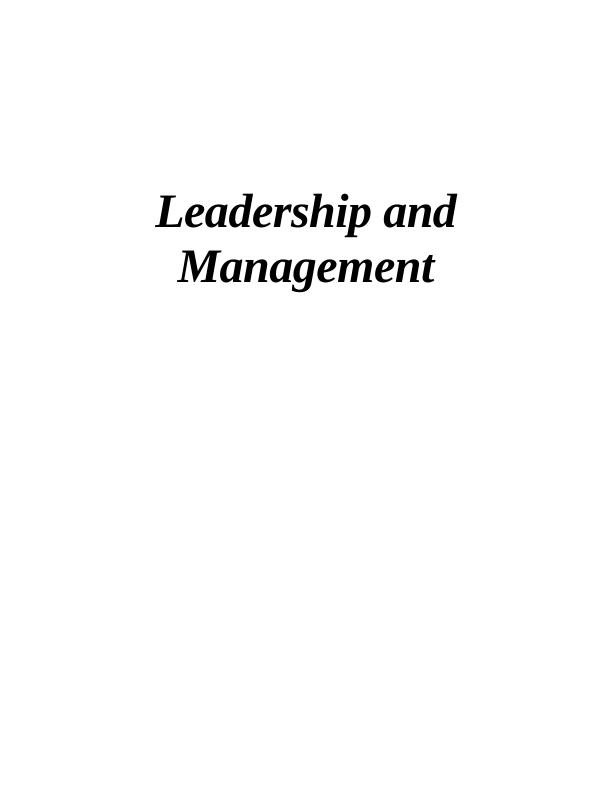 Leadership and Management in a Service Industry_1