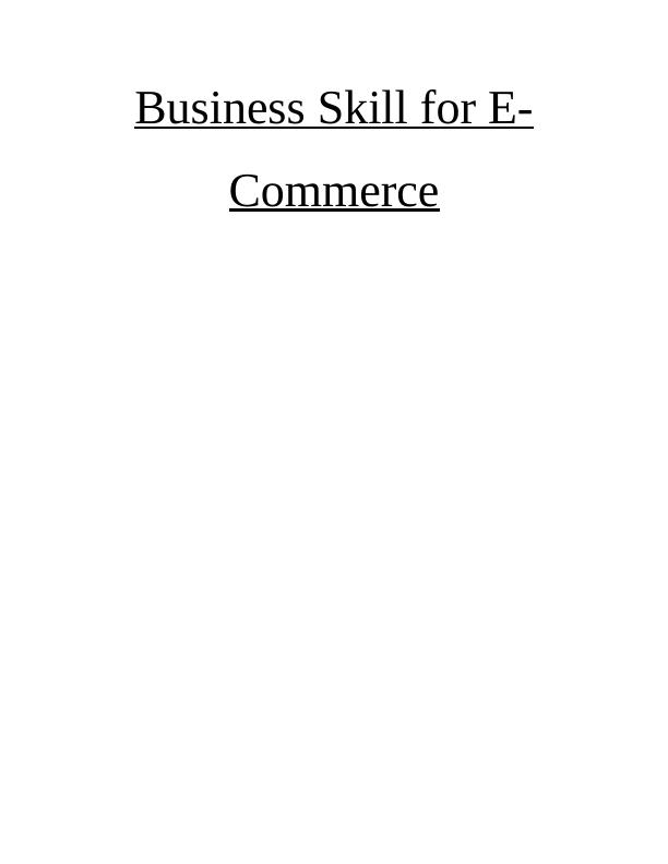 Business Skill for E-Commerce Report_1