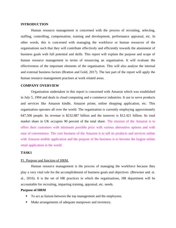 human resources management assignment pdf