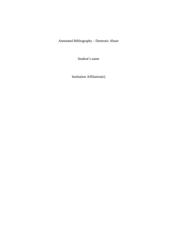 Annotated Bibliography – Domestic Abuse Discussion 2022_1