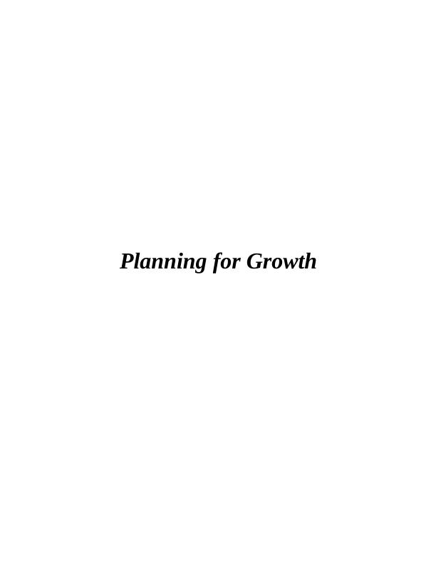 planning for growth assignment