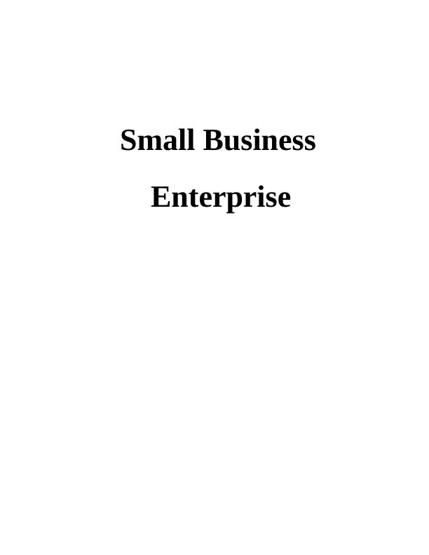 Small Business Enterprise– Assignment_1
