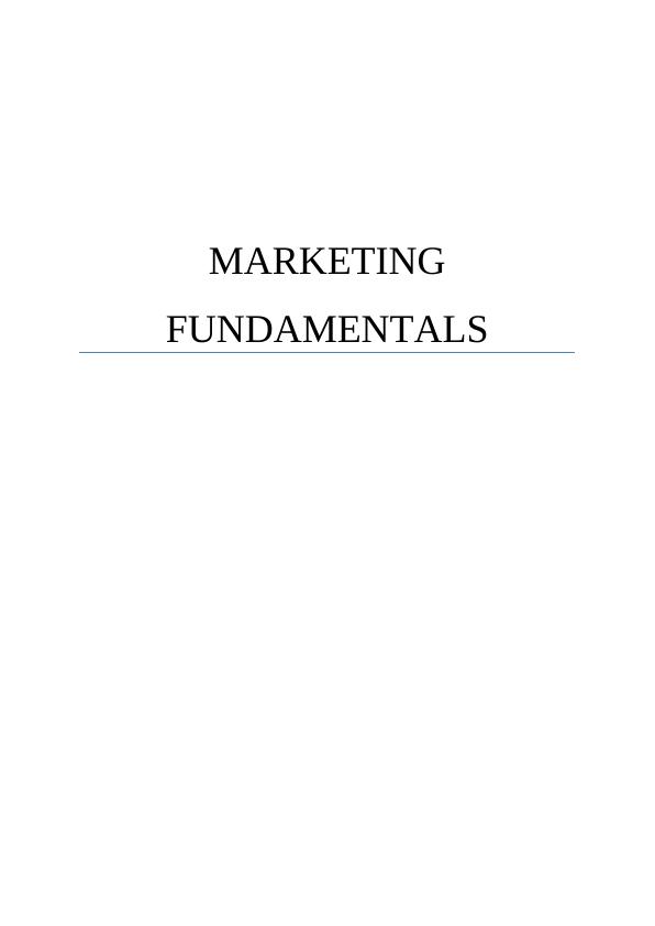 Marketing Fundamentals: Assignment (Doc)_1