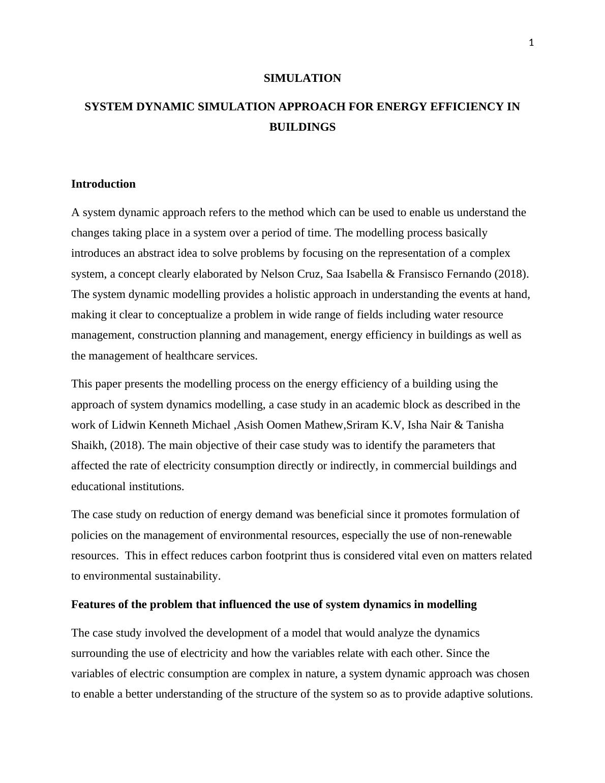 Dynamic Simulation Approach for Energy Efficiency in Buildings