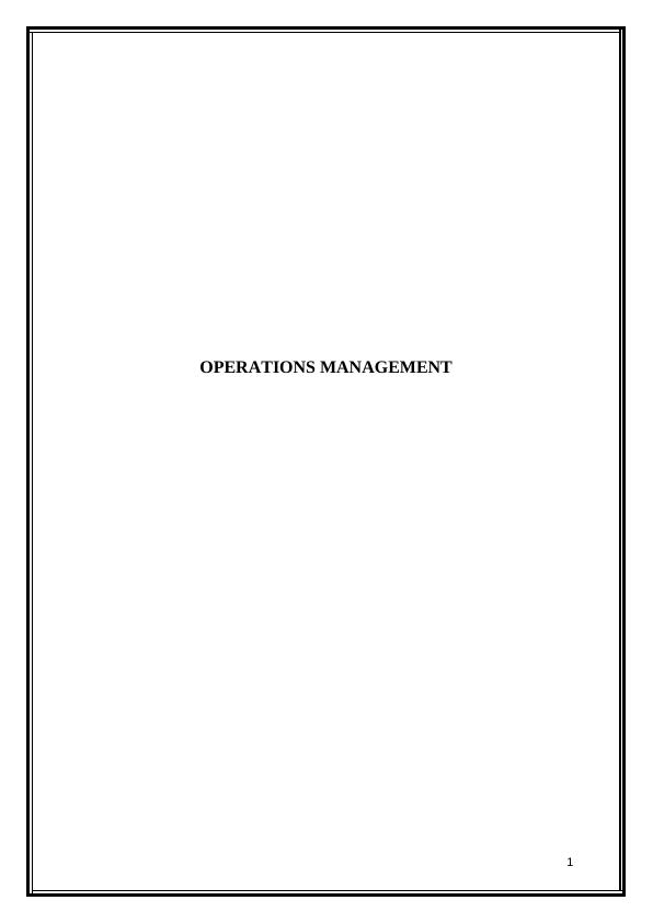 Implementation of Strategic Tools in Operations Management_1