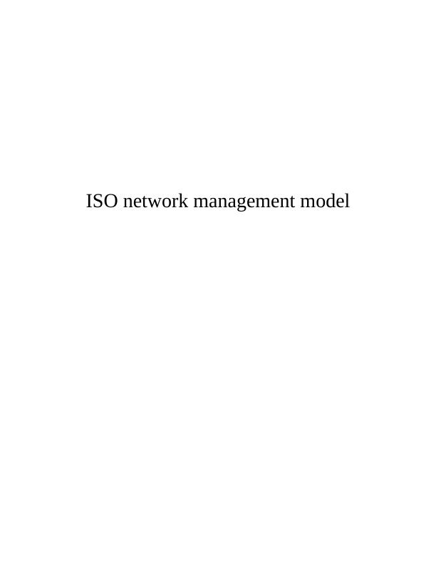 The ISO Network Management Model_1