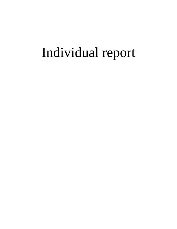 Individual Report of Business Sample Assignment_1
