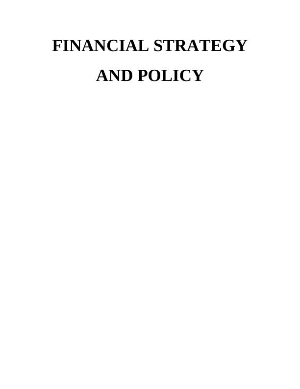 Financial Strategy and Policy_1