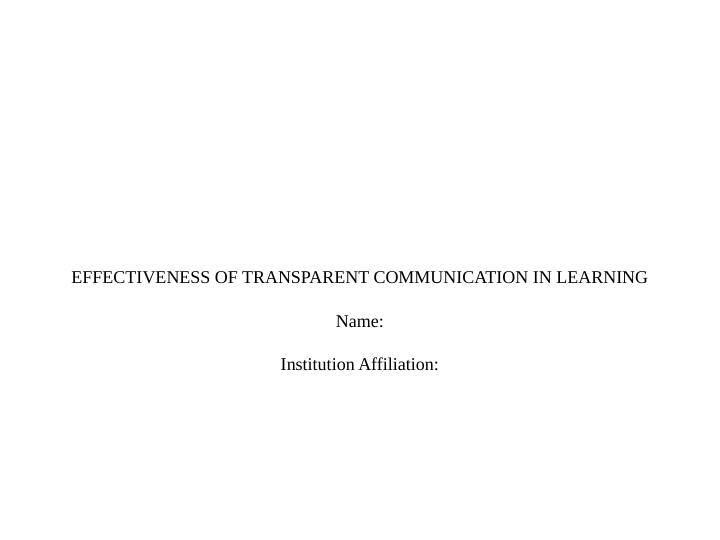 (PDF) Transparent Communication in Learning_1