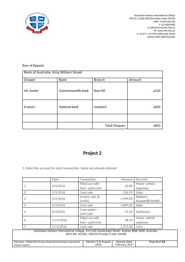 FNSACC301 Process Financial Transactions and Extract Interim Reports_4