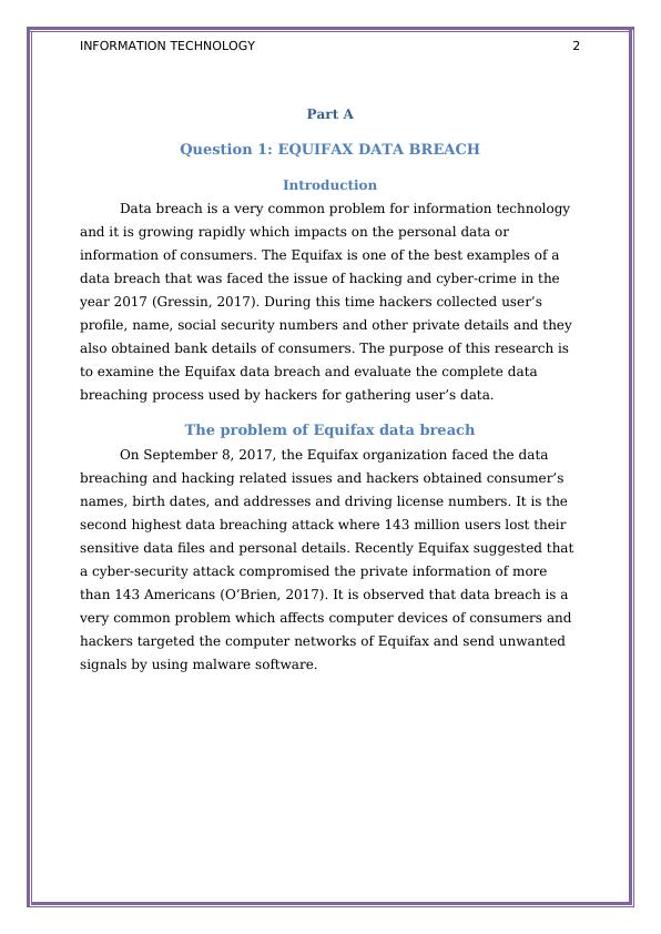 Equifax Data Breach and PlayStation Outage: Security Issues in Information Technology_3