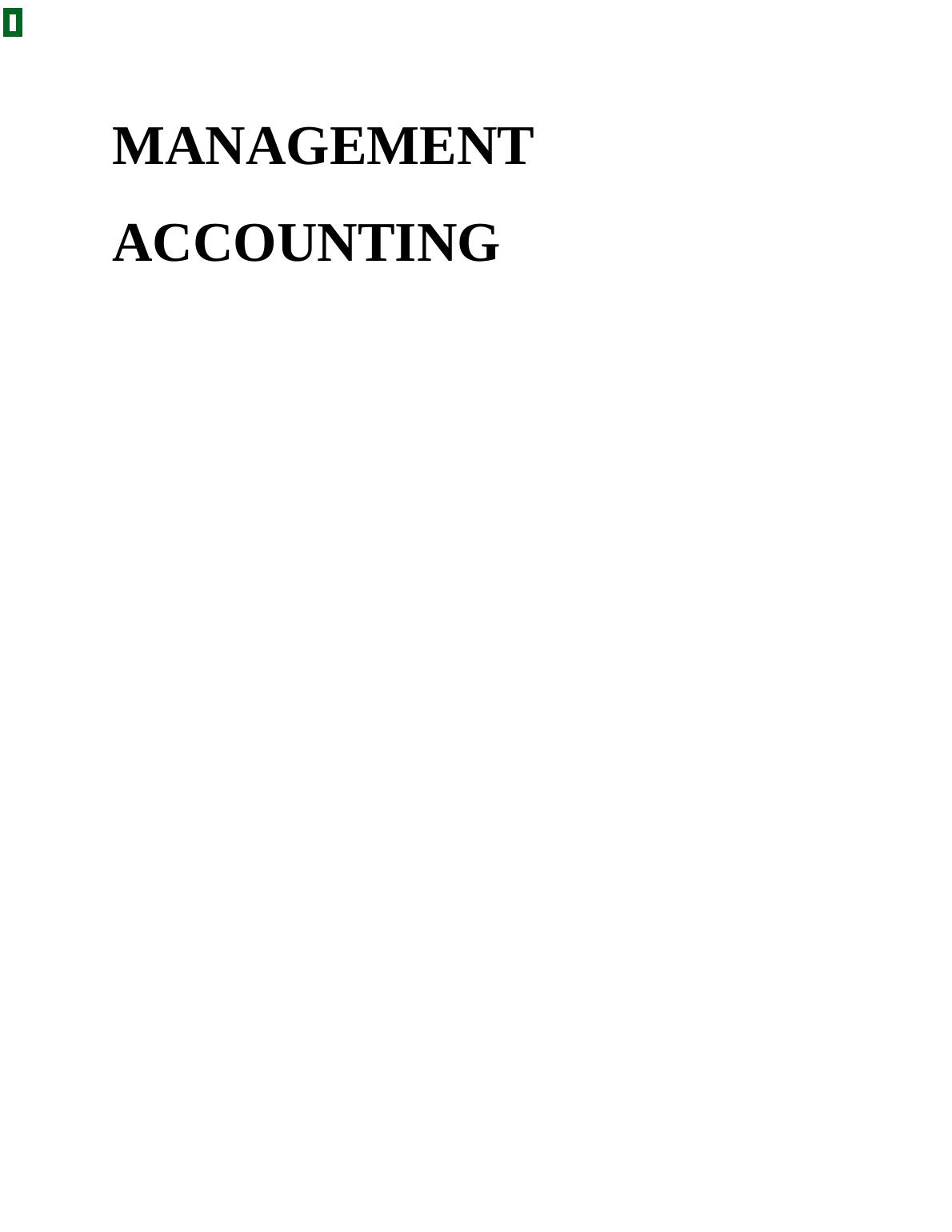 Management Accounting Assignment(MA )_1