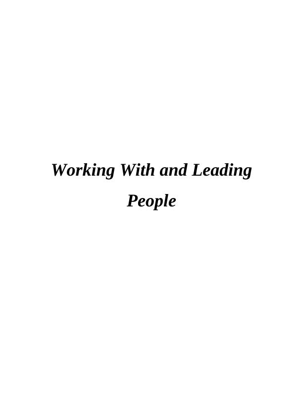 Working With and Leading People : Report_1
