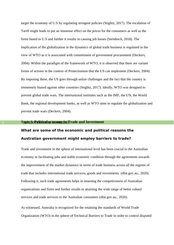 Implications of Globalisation for Businesses & Trade Barriers in Australia_3