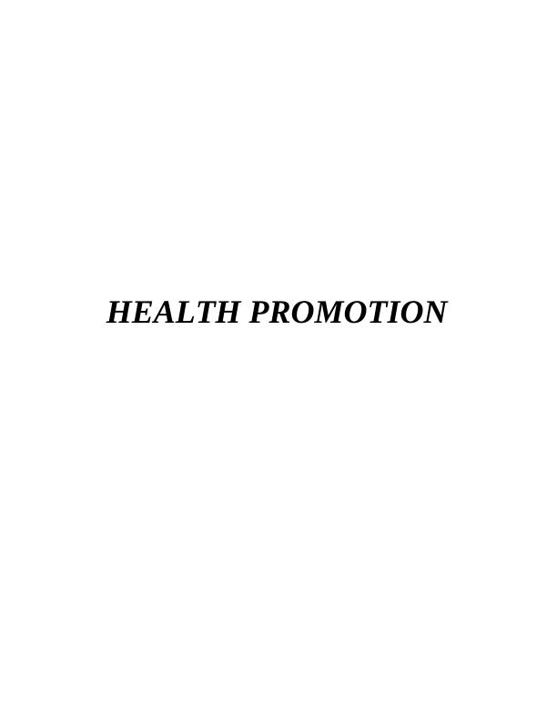 Health Promotion Assignment (Solved)_1