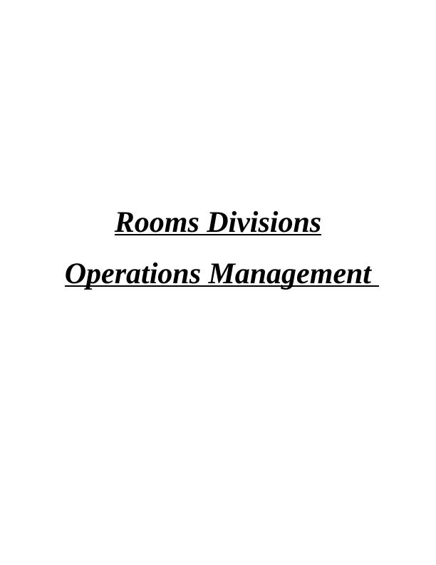 Rooms Divisions Operations Management in Hilton Hotels_1