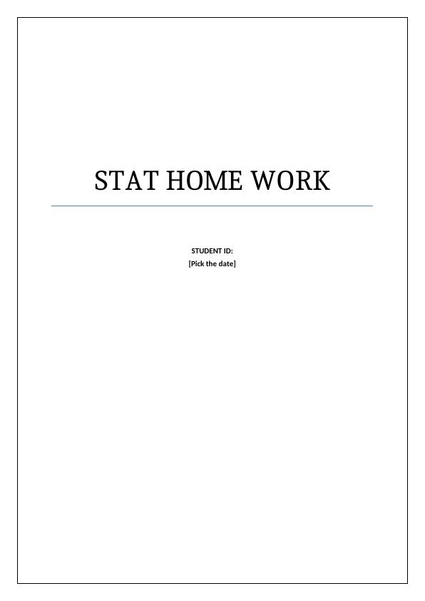 Homework based on Statistics_1