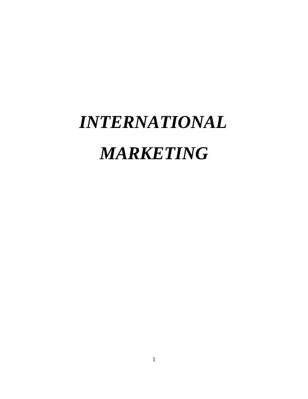 (Solved) International marketing assignment_1
