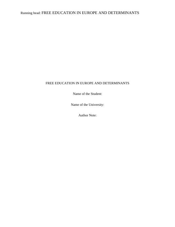 Free Education In Europe And Determinants_1