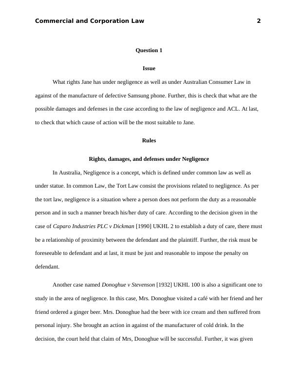 Rights and Defenses under Negligence and ACL_3