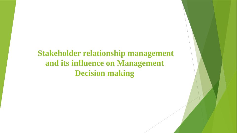 Stakeholder Relationship Management and Its Influence on Management Decision Making_1