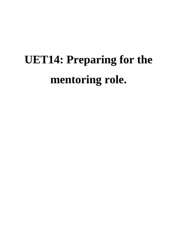 Preparing for the mentoring role_1
