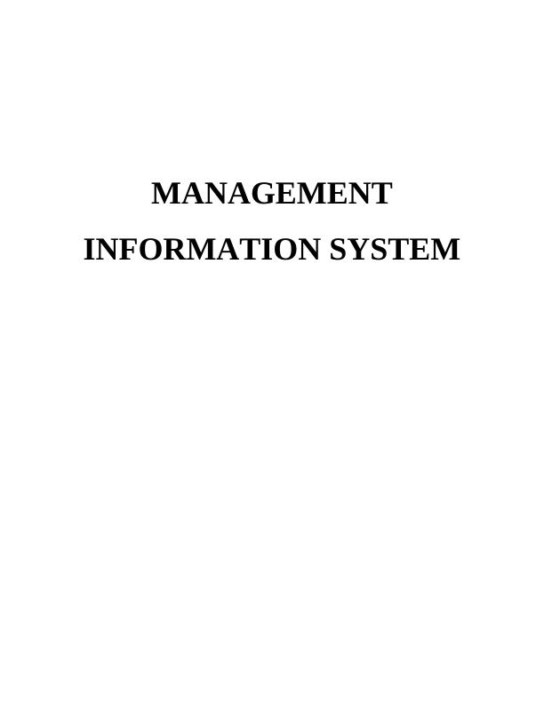 Management Information System : Assignment_1