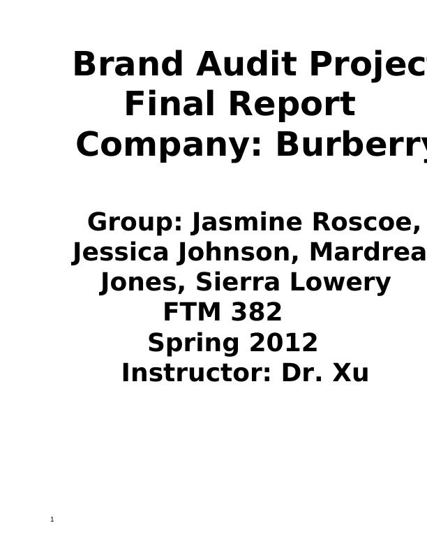 Financial Analysis in Burberry Group PDF_1