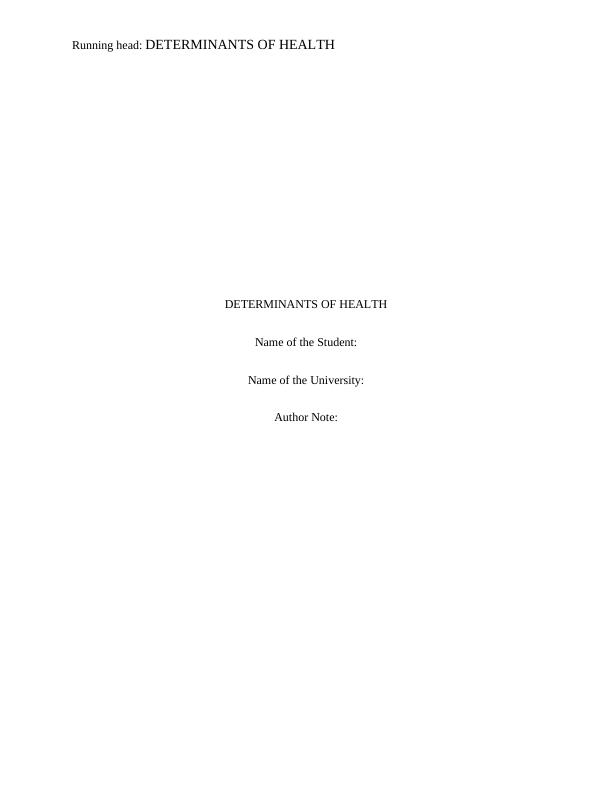 Determinants of Health | Study_1