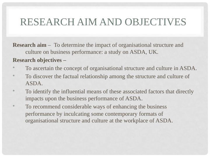 Impact of Organisational Structure and Culture on Business Performance: A Study on ASDA, UK_2